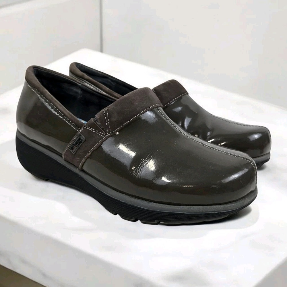 Grey's Anatomy Softwalk Gray Leather Comfort Nursing Shoes Clogs Women's 8M EUC